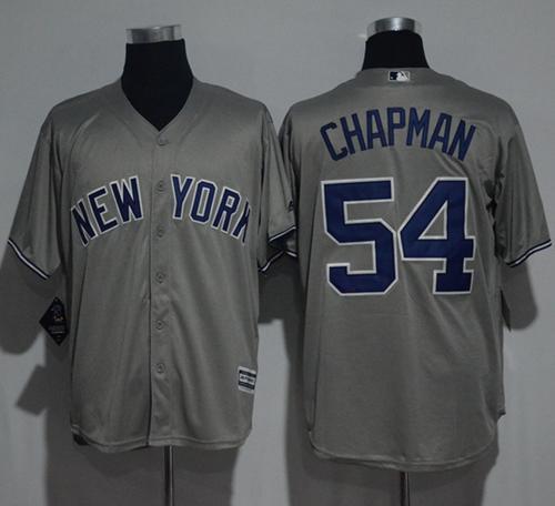 Yankees #54 Aroldis Chapman Grey New Cool Base Stitched MLB Jersey - Click Image to Close